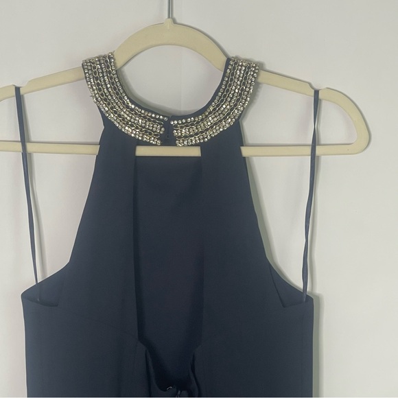 Marina floor length formal gown with embellished collar & flowy bottom Size 10 - Picture 9 of 16